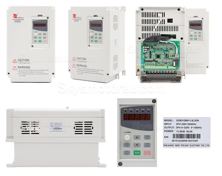 9KW VFD ATC Spindle Motor Kits Incl. Automatic Tool Change Spindle Motor GDZ143x133-9L + 11KW VFD Variable Frequency Drive DZB312B011